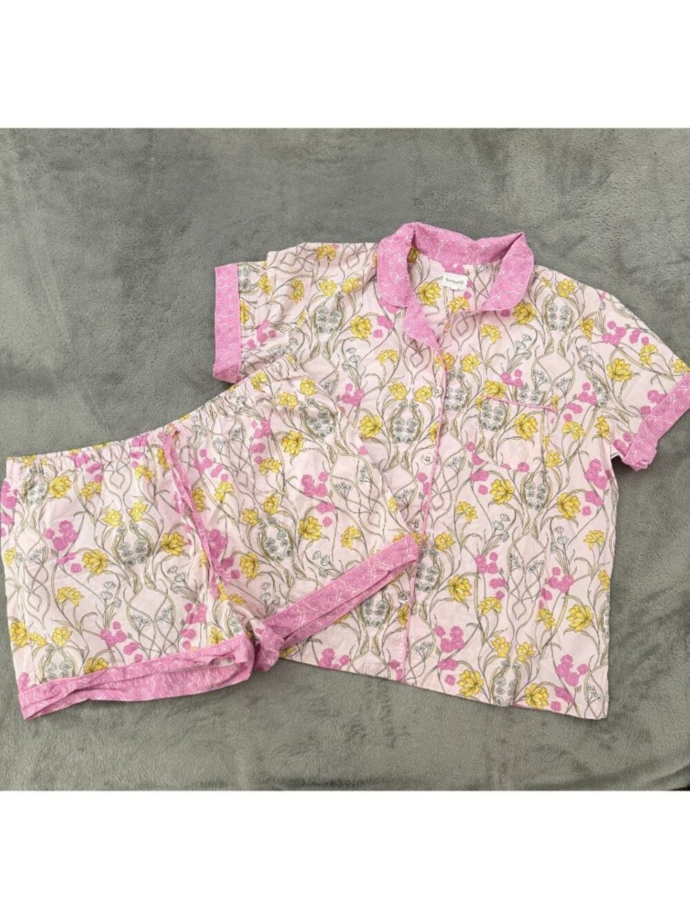 BedHead Bed Head Pink Floral Pajamas Set 2X Cotton Shorts Short Sleeve Shirt